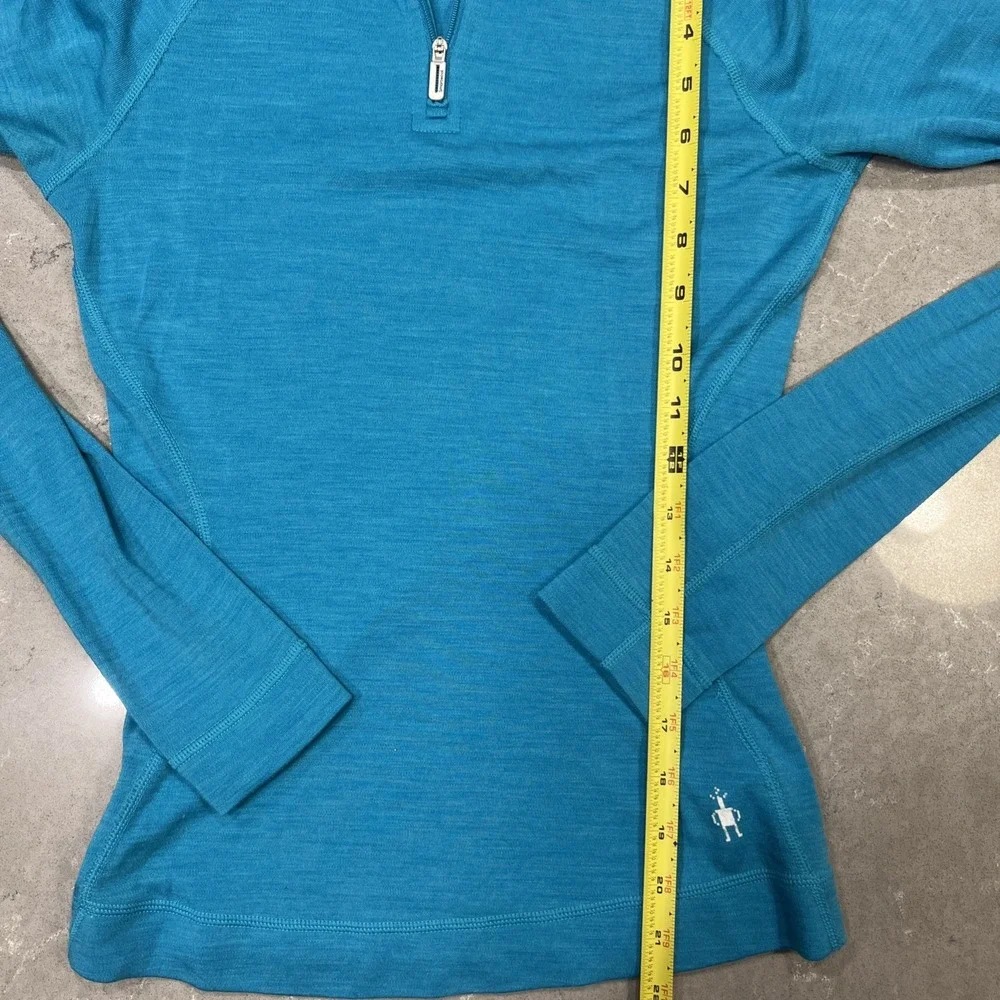 SmartWool 100% Merino Wool Women's Quarter Zip Sweater Blue Size XS - Picture 6 of 8